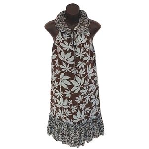 Karen Kane "Indian Summer" Silk Ruffle Sleeveless Dress NEW Sz. XS